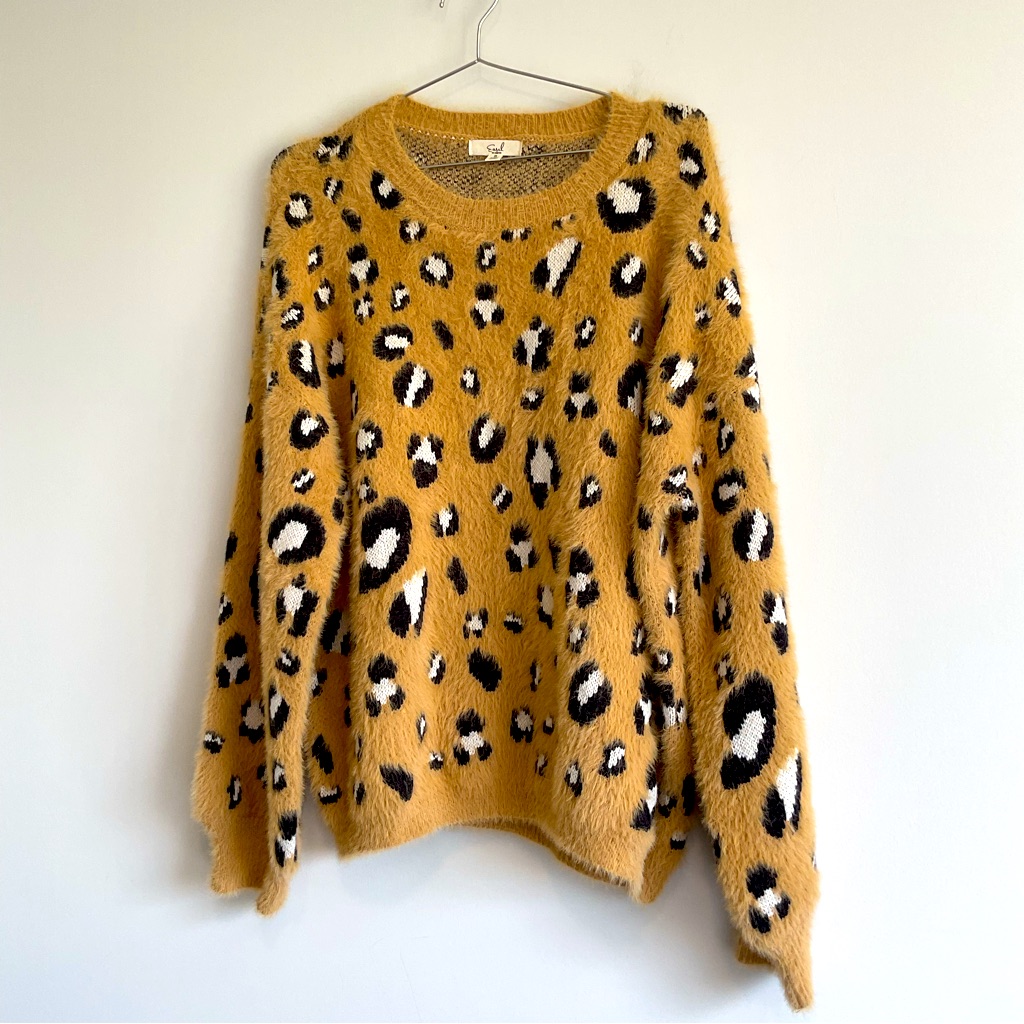 Easel Sweater Cardigan Very Soft Size S. In Like New Condition Animal Print